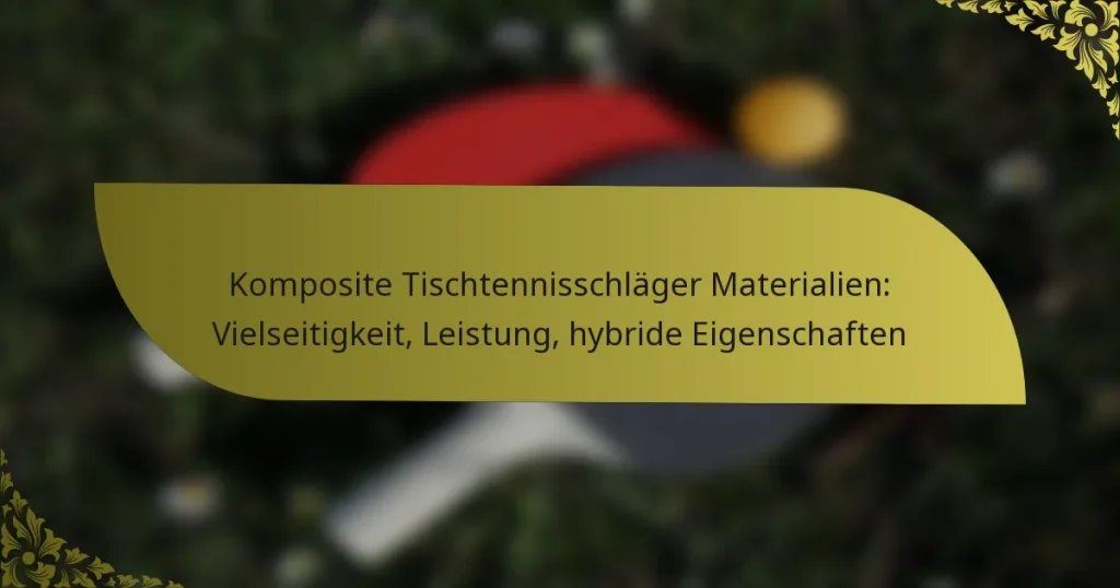 Komposite Tischtennisschläger Materialien: Vielseitigkeit, Leistung, hybride Eigenschaften