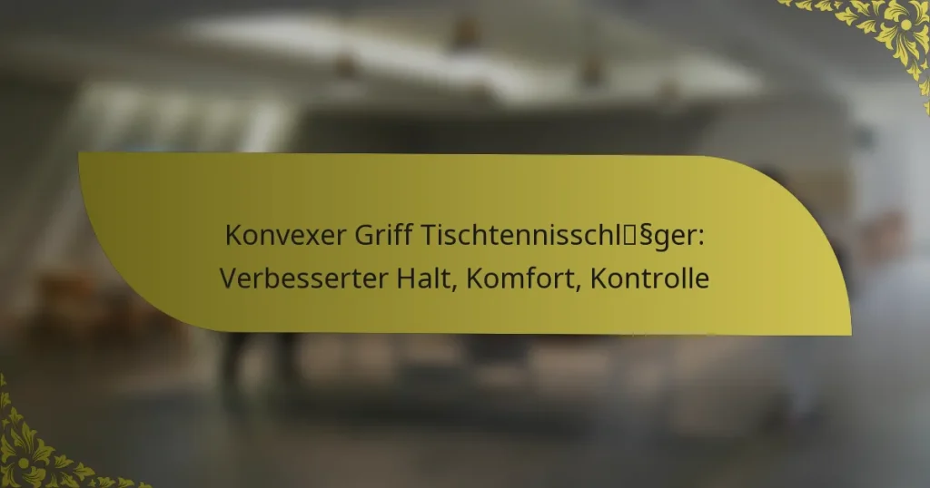 Konvexer Griff Tischtennisschläger: Verbesserter Halt, Komfort, Kontrolle