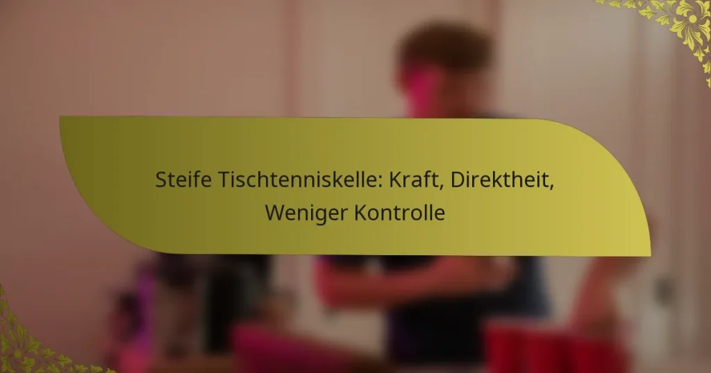 Steife Tischtenniskelle: Kraft, Direktheit, Weniger Kontrolle