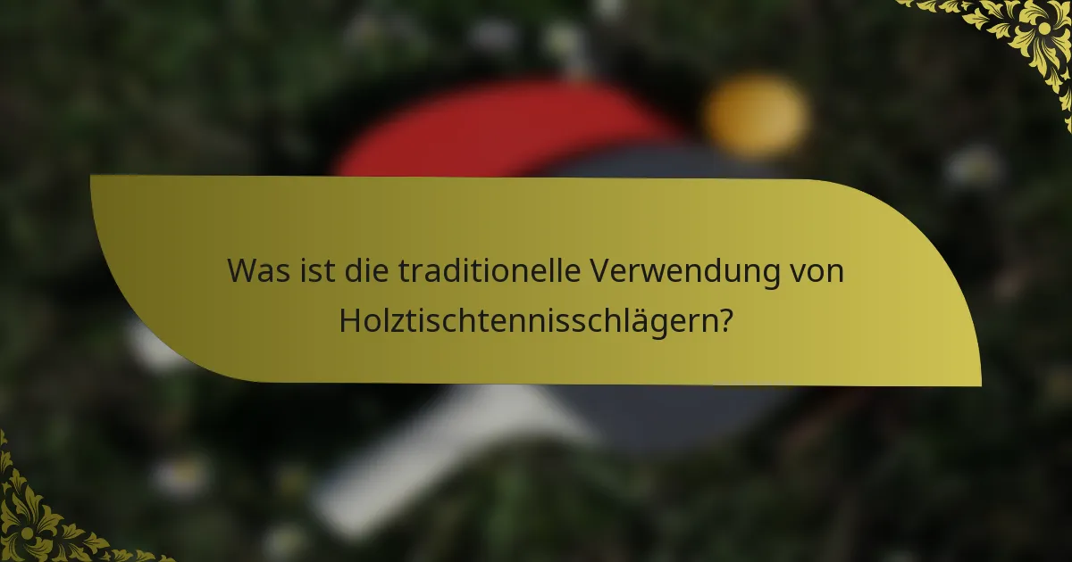Was ist die traditionelle Verwendung von Holztischtennisschlägern?